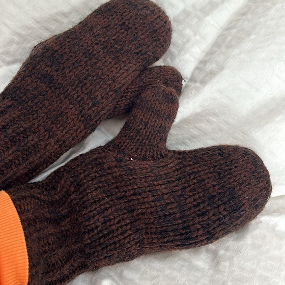 Super cute Bear mittens wool blend lined adult sized medium women’s 10.5” long - Picture 4 of 8